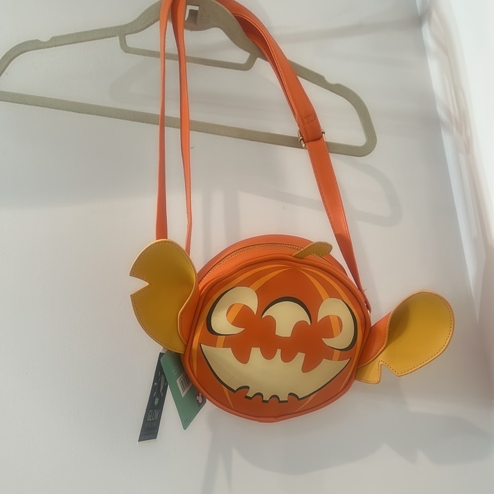NWT Lilo & Stitch Halloween pumpkin head crossbody bag adjustable strap o/s - Picture 8 of 8